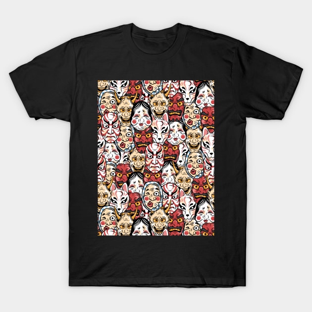 Masks of Japan T-Shirt by kascreativity